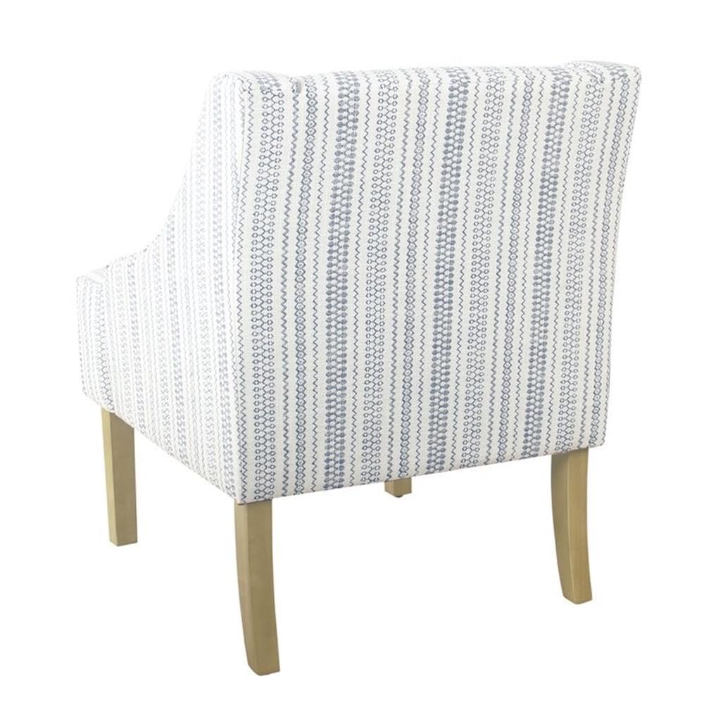 Alt View 3. JETRANSPORT - Swoop Arm Accent Chair Blue And White Farmhouse Stripe 100% PolyesterACCENT CHAIRS: Theseating solution for... - Blue and White Farmhouse Stripe.