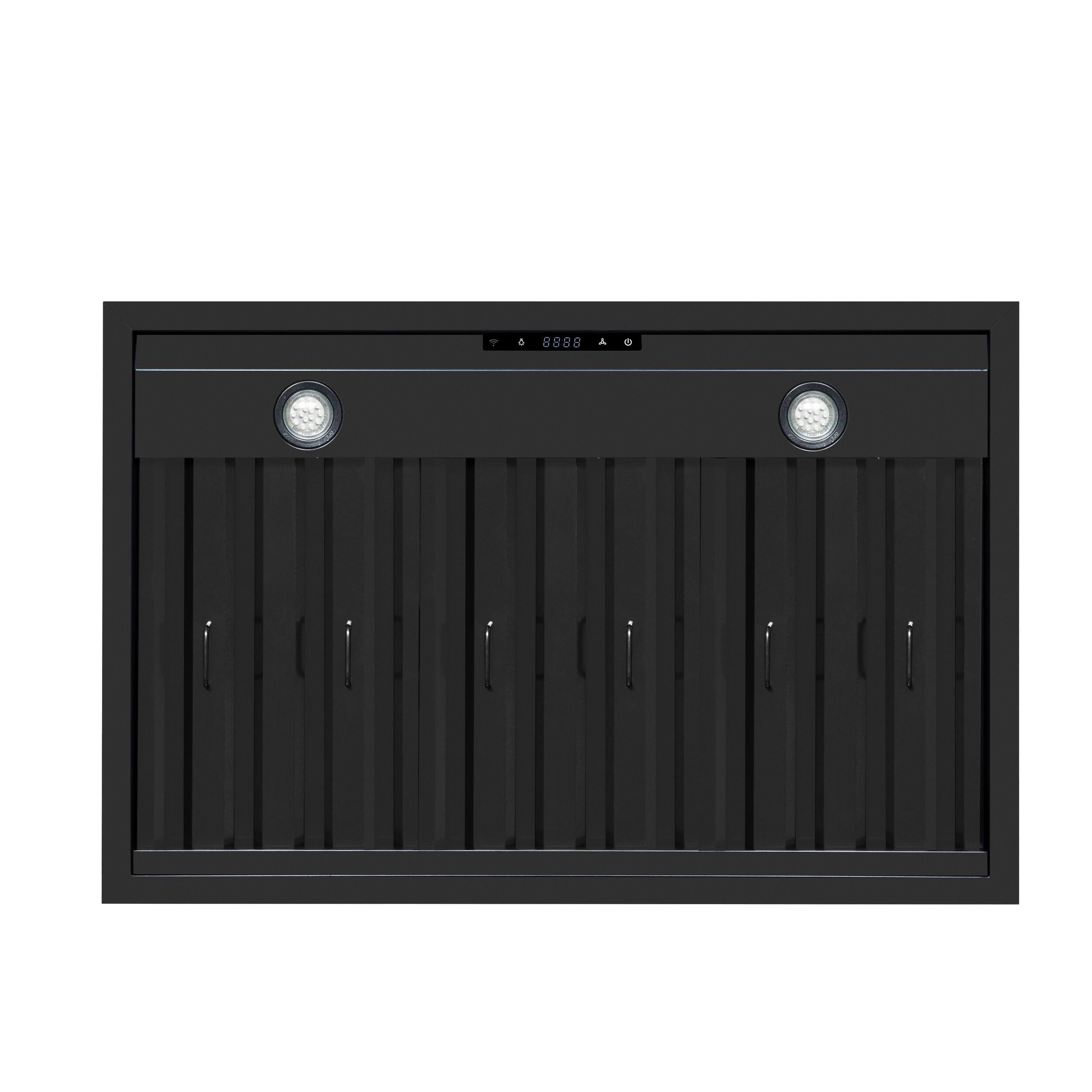 Alt View 3. Forno Appliances - Ambassador 36" Wall Mount Range Hood with Touch Controls, LED Lighting and Remote Control - Black with Copper Trim - Black/Copper.