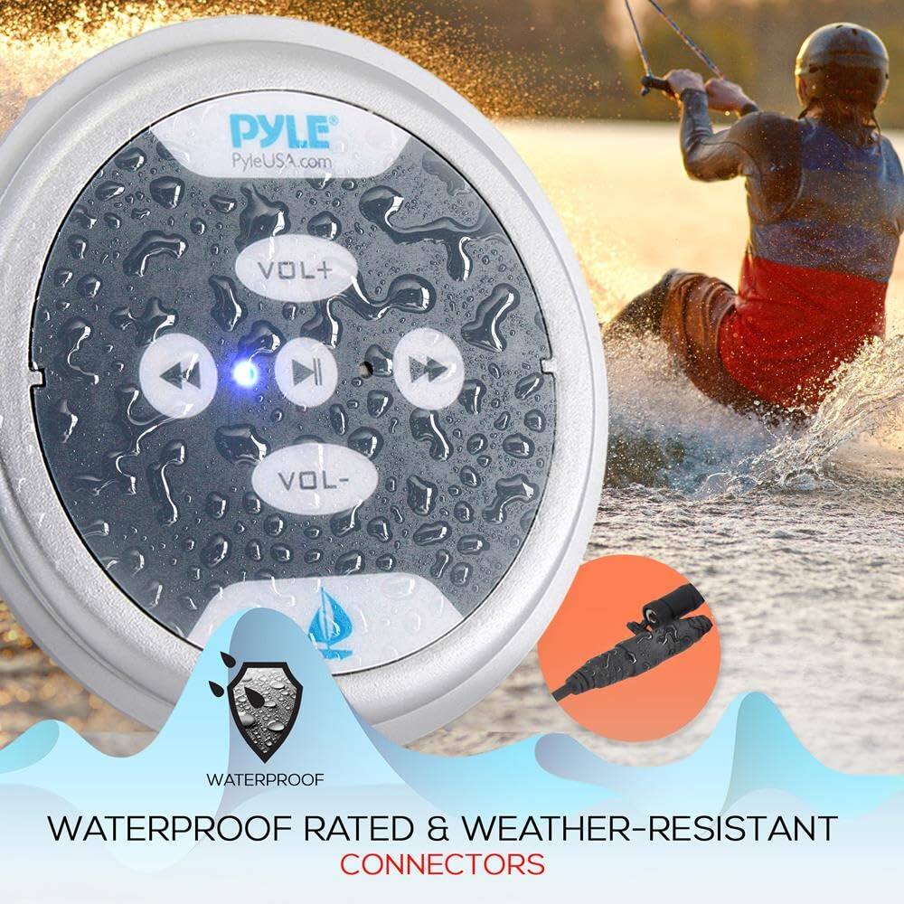 PYLE  
PyleUSA.com  
VOL+ VOL-  
WATERPROOF  
WATERPROOF RATED & WEATHER-RESISTANT CONNECTORS