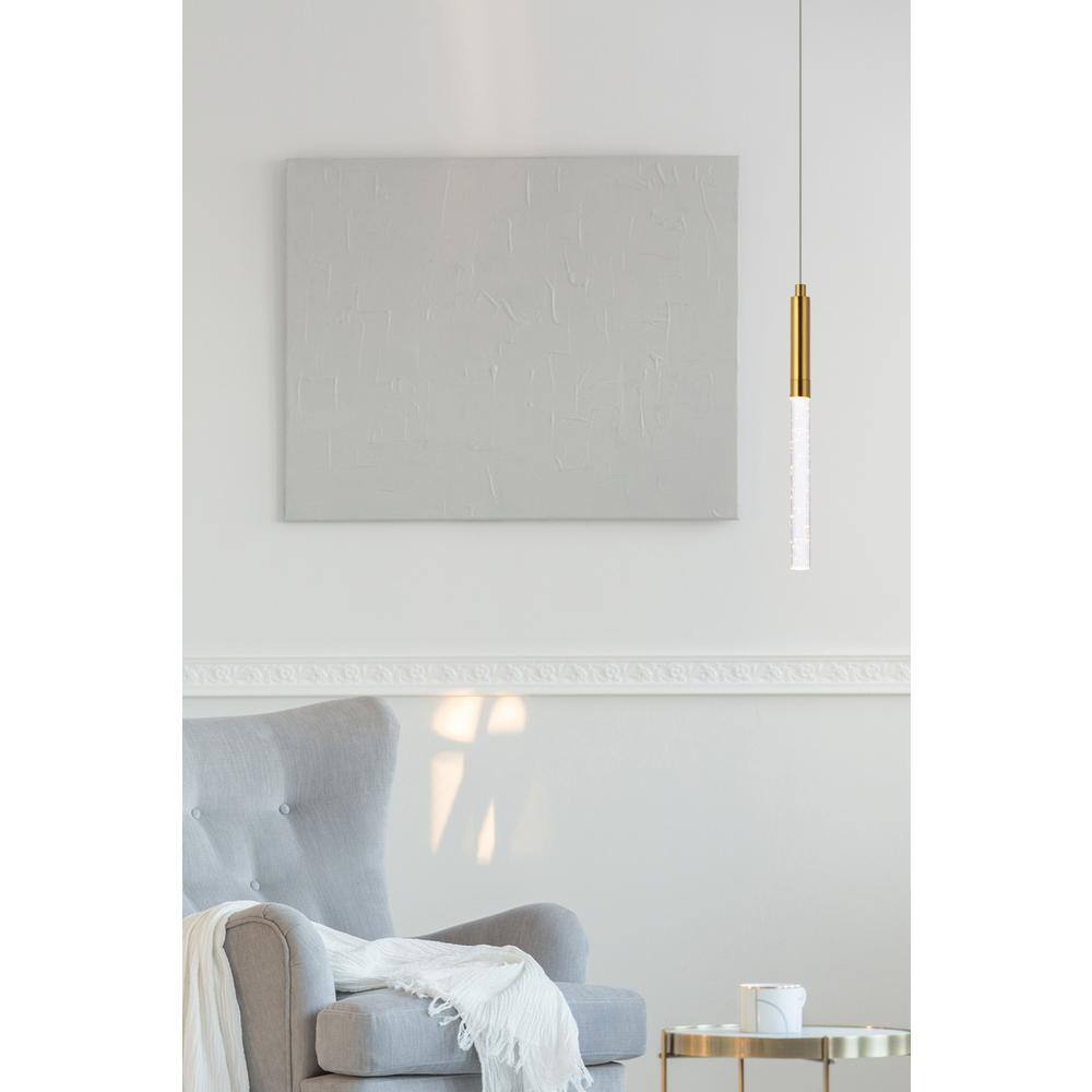 Alt View 1. Elegant Lighting - Ruelle 1 light Gold Pendant - Gold.