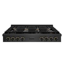 ZLINE - Designer 48 in. 8 Burner Paramount Gas Rangetop in Black Satin Steel with Black and Bronze Accents (SRTBSZ-48-MBCB) - Black Satin Stainless Steel