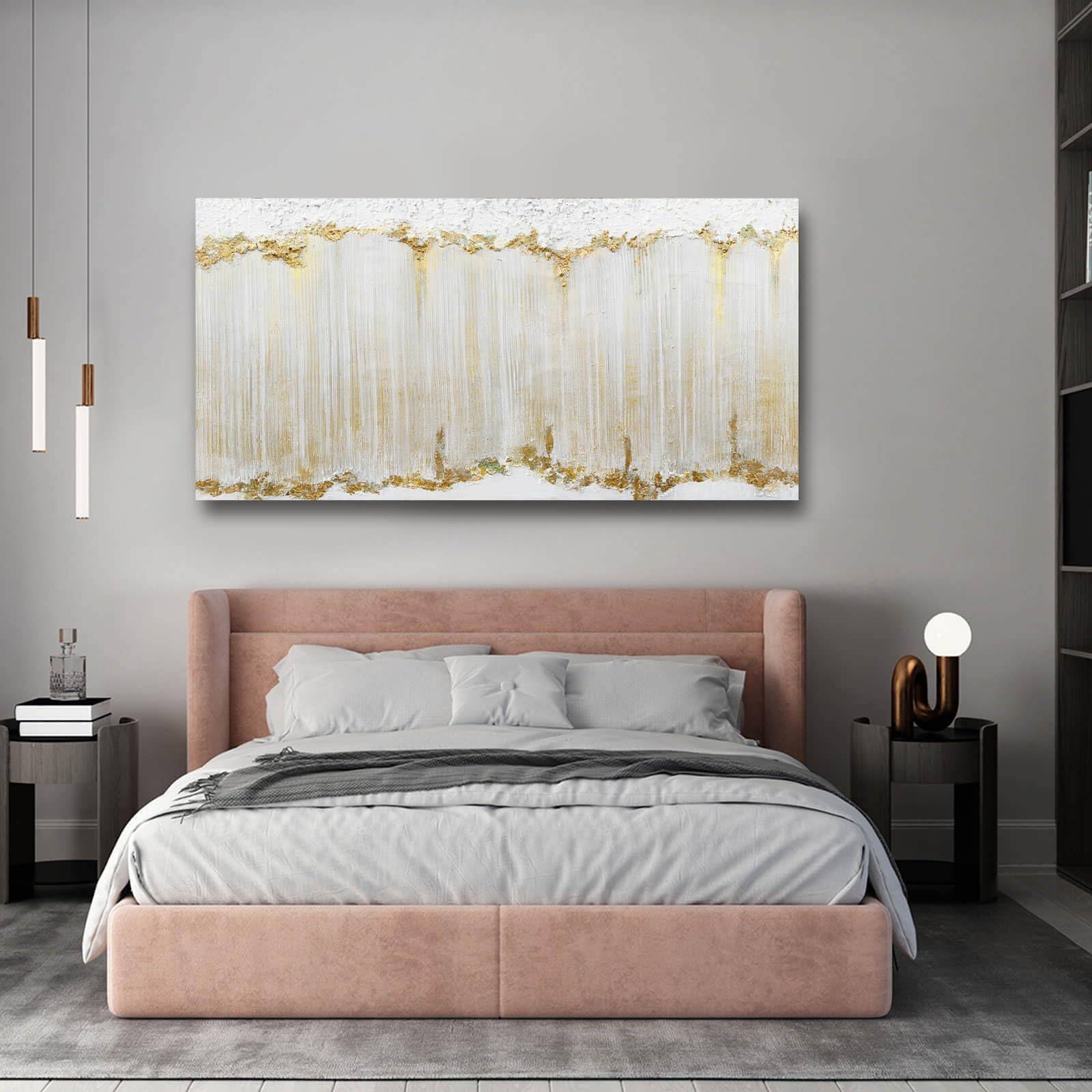 Alt View 6. Hanke - Home Decor Abstract Wall Large Framed Canvas Art Living Room Painting Wave 48 x 24 inches - Blue 48"L x 24"W.