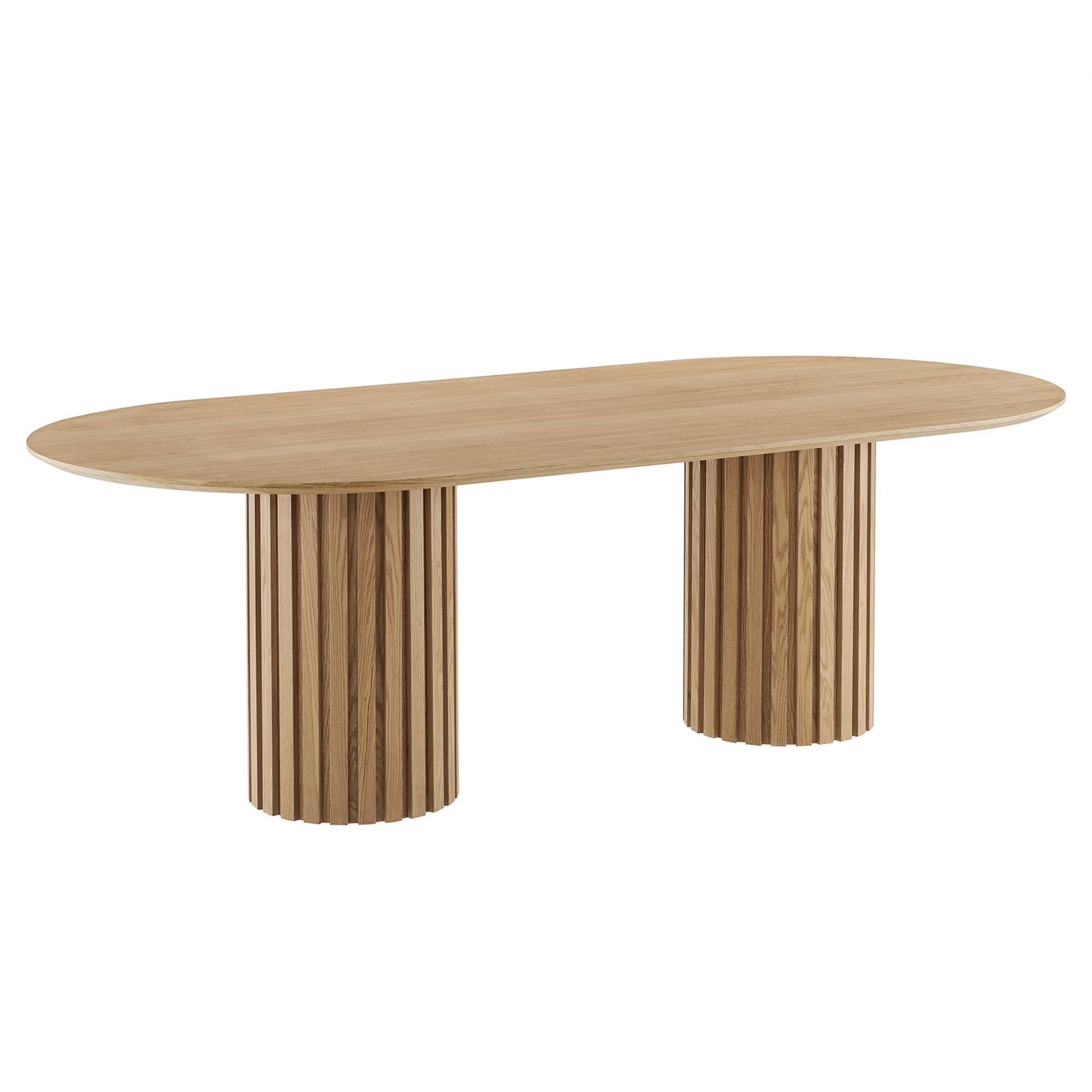 Left. Modway - Senja 95" Oval Dining Table by Modway - Oak.