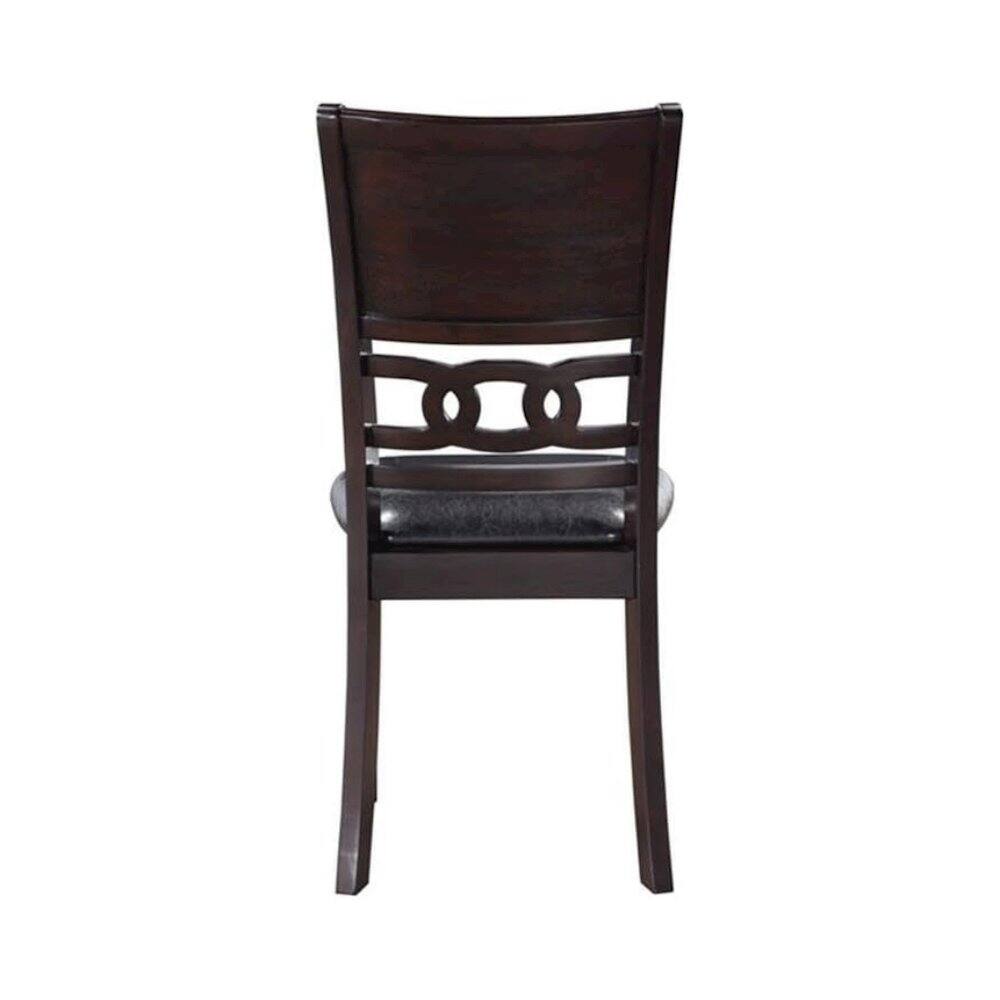 Back. FurniFact - Solid Wood Dining Chairs Set of 2 Contemporary Ebony Black - Black.