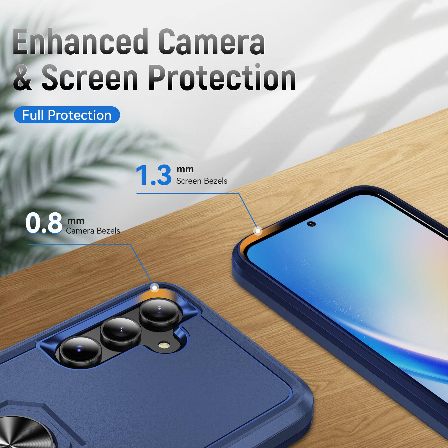 Enhanced Camera & Screen Protection  
Full Protection  
1.3 mm Screen Bezels  
0.8 mm Camera Bezels