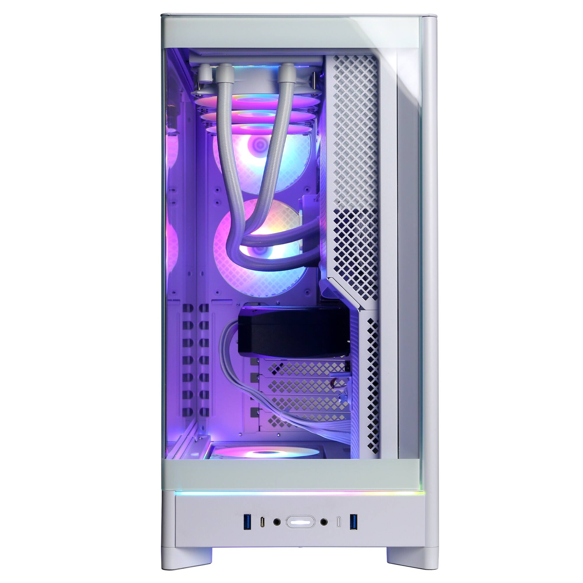 Alt View 1. CyberPowerPC - Gaming Desktop - AMD Ryzen 7 9850X3D - NVIDIA GeForce RTX 5070 12GB - 32GB DDR5 - 1TB PCIe 4.0 SSD - White.