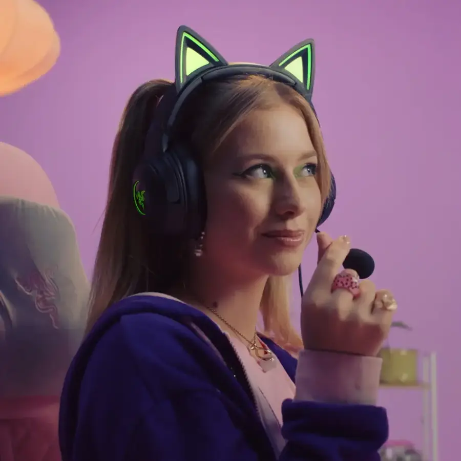Alt View 20. Razer - Kraken Kitty V2 Wired Gaming Headset for PC, Mac, Nintendo Switch, Steam Deck, Mobile, and Tablet - Black.
