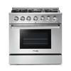 Front. Thor Kitchen - 5.2 cu. ft. Freestanding Gas Convection Range - Stainless Steel.