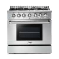 Thor Kitchen - 5.2 cu. ft. Freestanding Gas Convection Range - Stainless Steel - Front_Zoom