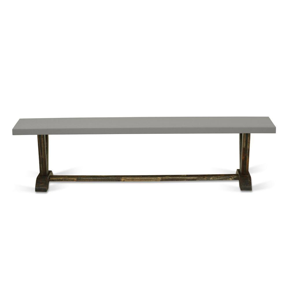 Left. East West Furniture - V-Style Modern Kitchen Bench with Solid Wood Seat - Espresso.