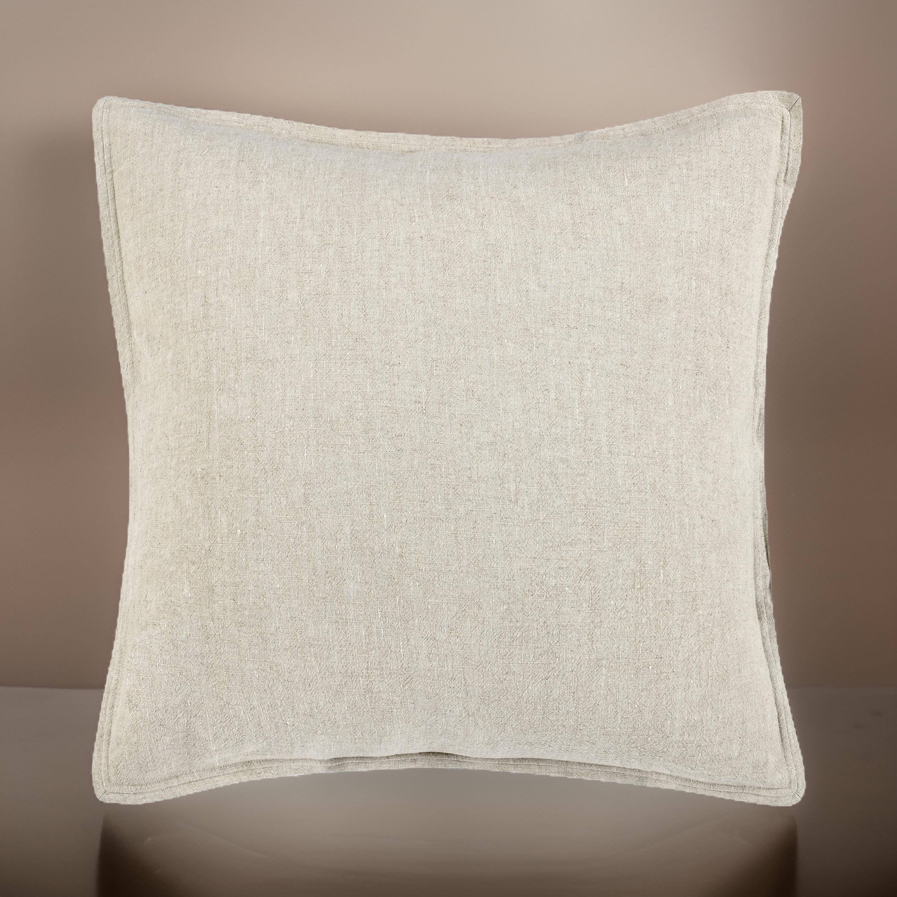Alt View 2. Manhattan Lane - Doji 26 Inch Euro Pillow Sham, Natural  Cotton and Premium Linen - Brown.