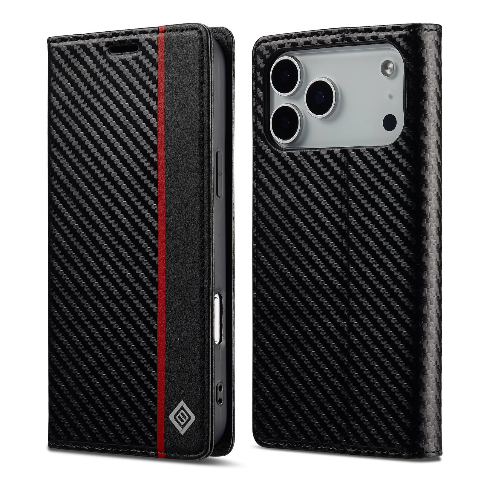Front. UUCOVER - Magnetic Wallet Case for iPhone 18 Pro Max,Shockproof PU Leather + TPU Card Slots / Cash Pocket Case Stand Cover - Black.