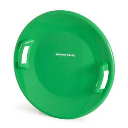Slippery Racer - Downhill Pro Adults and Kids Plastic Saucer Disc Snow Sled - Green
