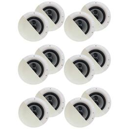 Acoustic Audio by Goldwood - CSic84 Frameless in Ceiling 8" Speaker 6 Pair Pack 3 Way Home Theater Speakers - Paintable White