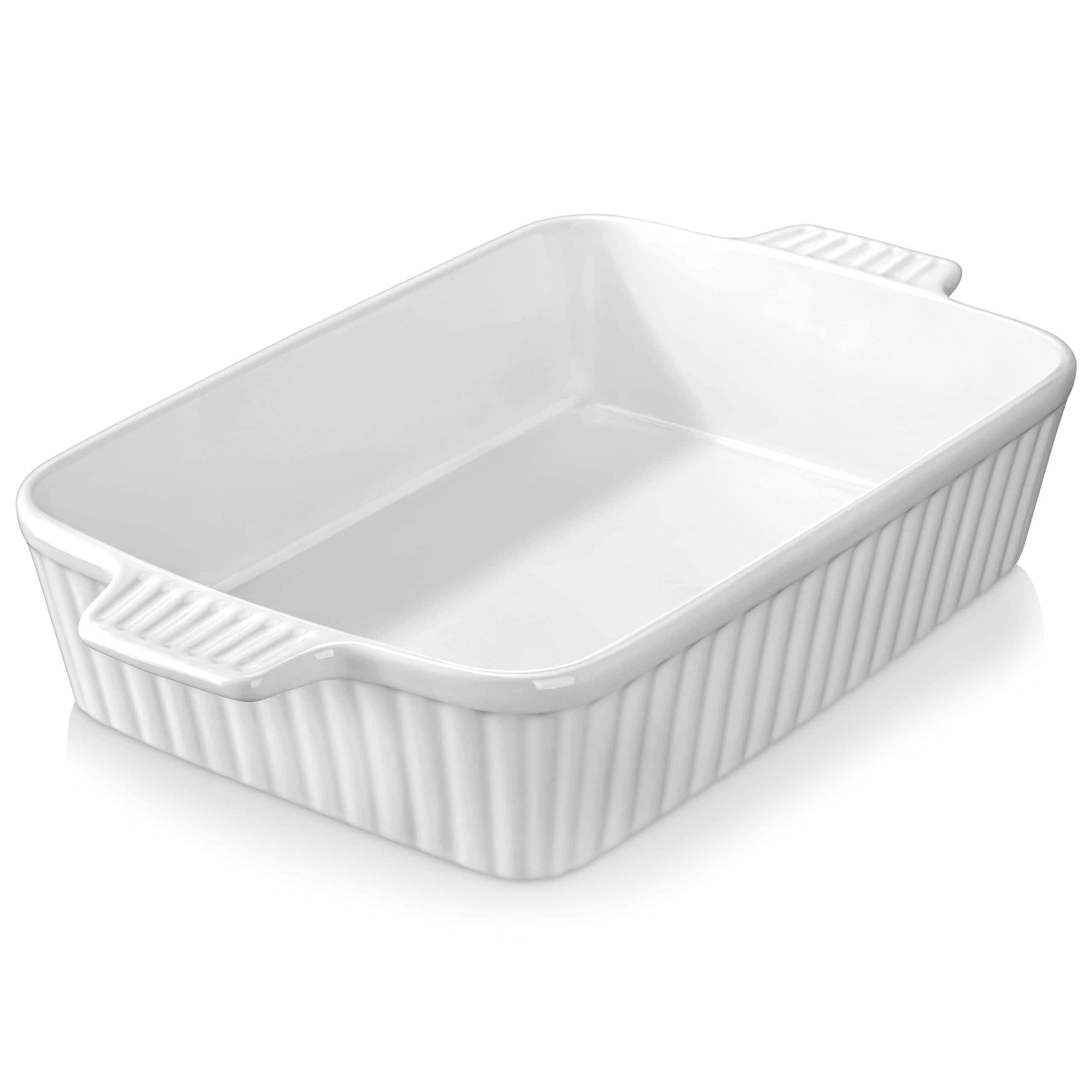 Stylel Star - 4.4 Qt Baking Dish 9x13 Large Casserole For Oven Ceramic Pan Rectangular Lasagna Deep With Handles Durable Microwave ...