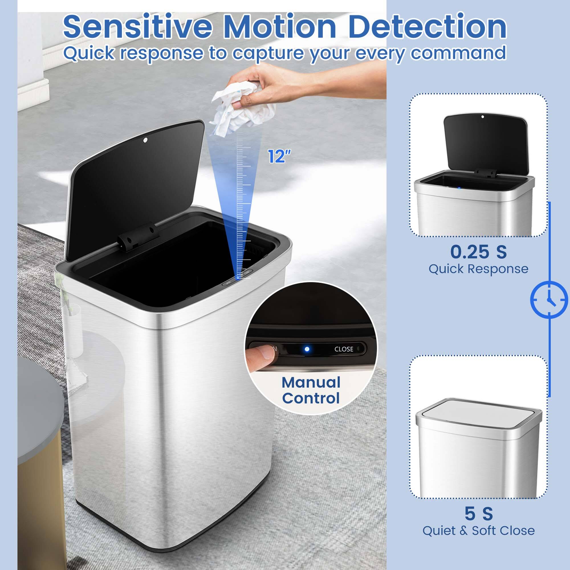 Sensitive Motion Detection  
Quick response to capture your every command

12"  
0.25 S Quick Response  
Manual Control  
5 S Quiet & Soft Close