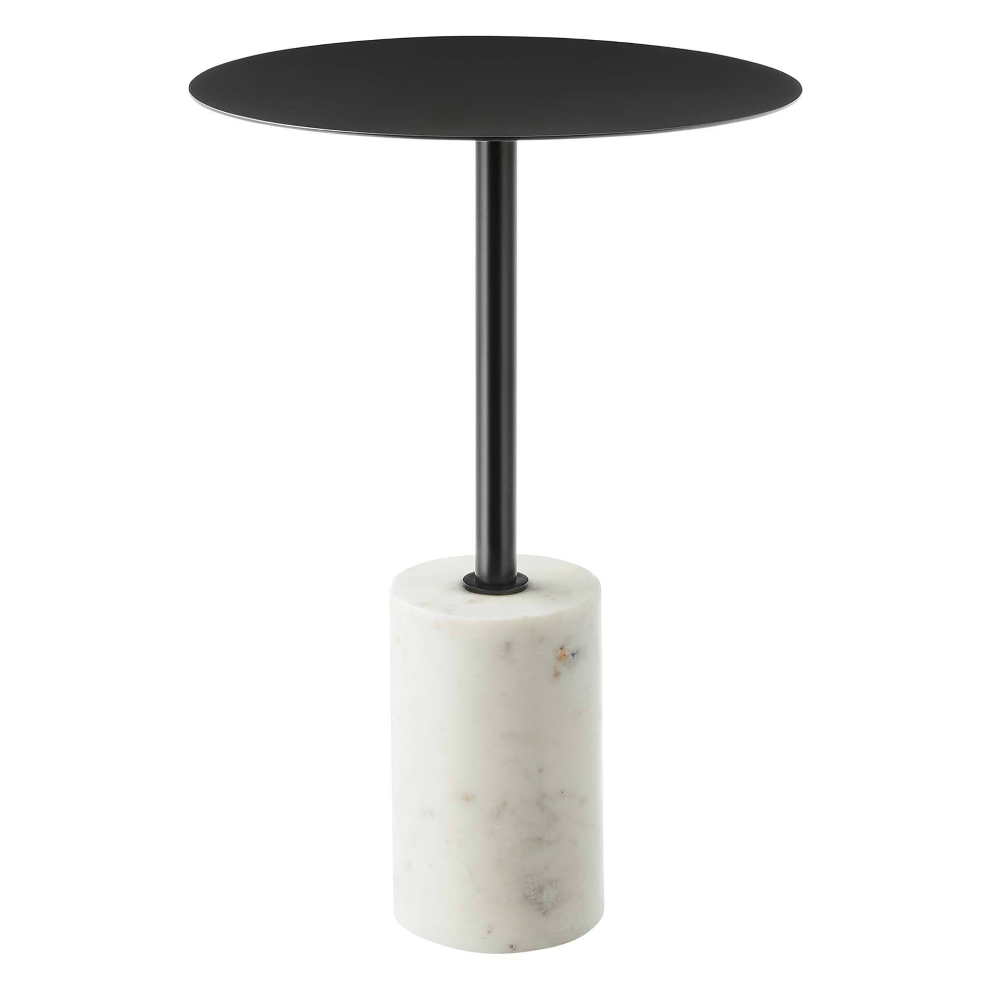 Angle. Modway - Lyric Round Side Table by Modway - White Black.