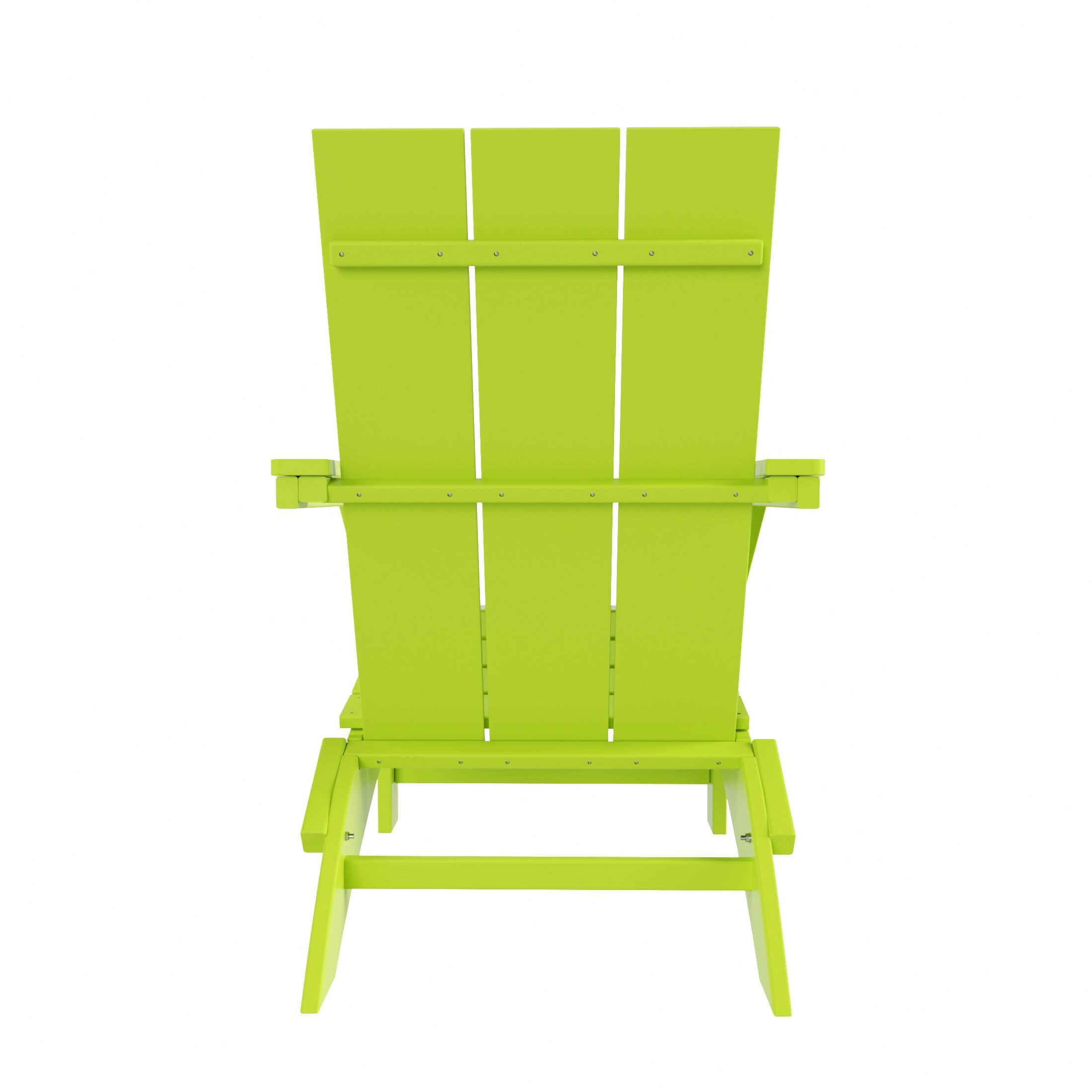 Alt View 2. WestinTrends - WestinTrends Ashore Outdoor HDPE Modern Folding Adirondack Chair - Lime.