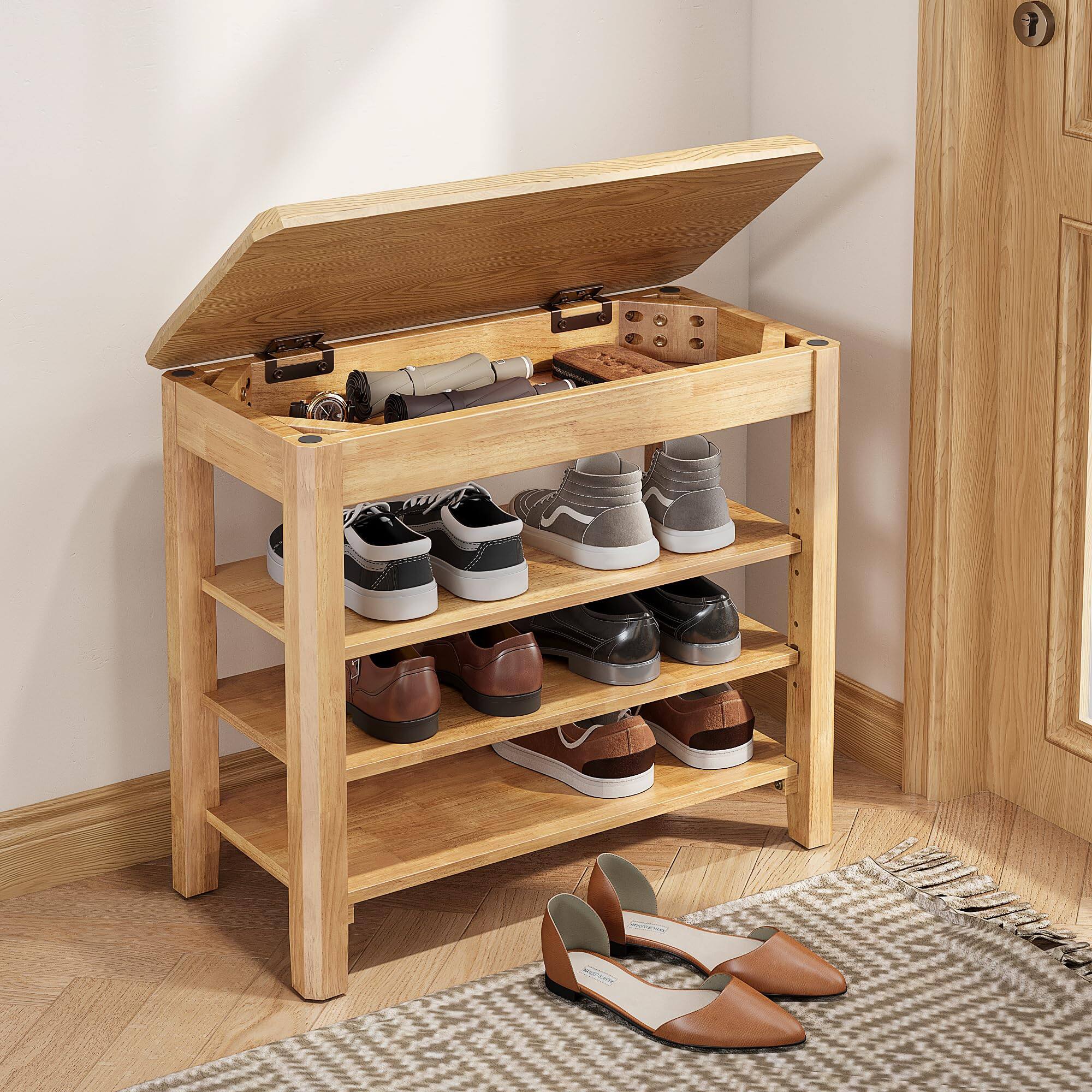 Natural-3 Tier(wood) 23.6"W x 11.8"D x 20.5"H