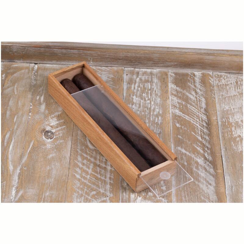 Angle. Prestige - 2 Cigar Promotional Box with Slide Top 2 Pack - None.