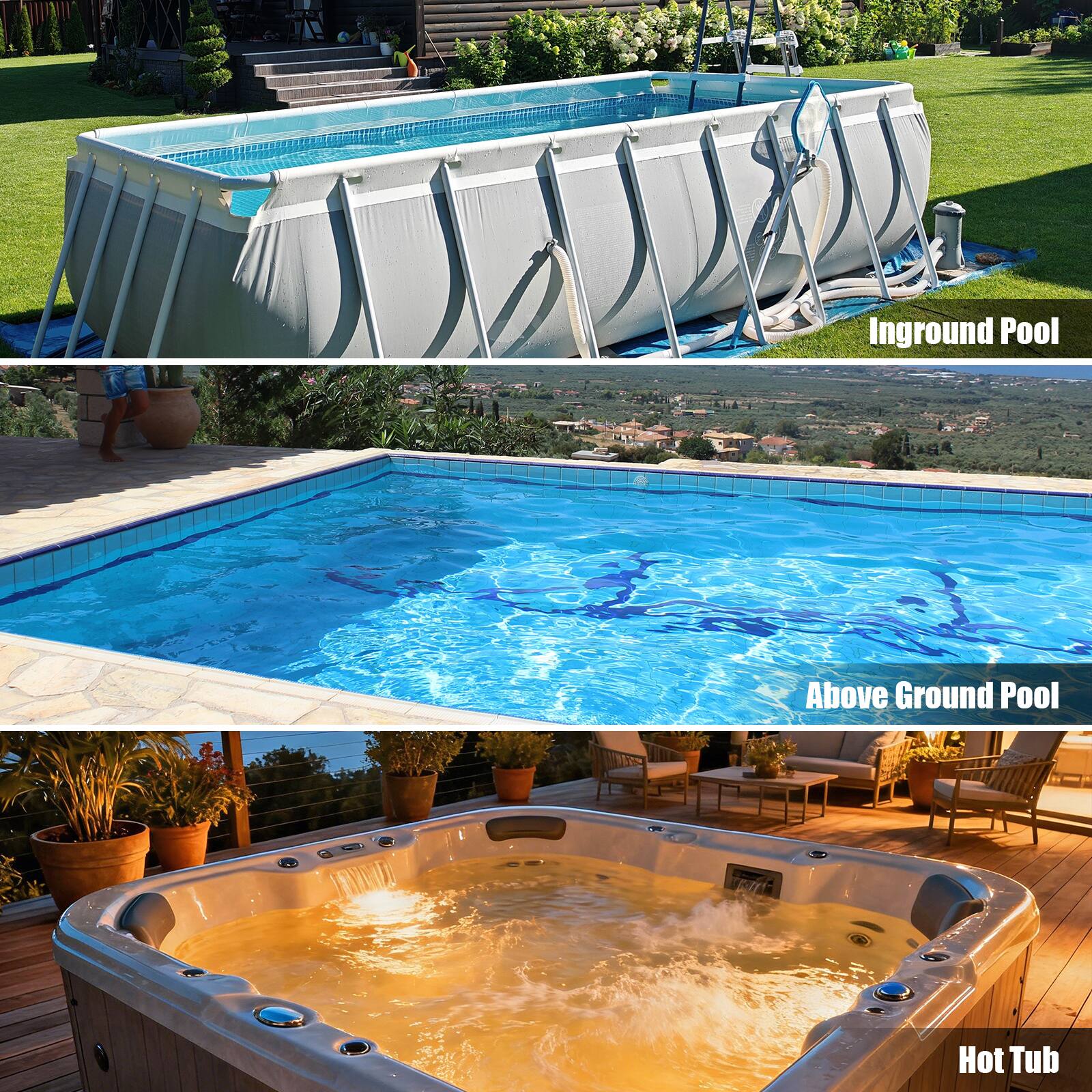 Winado 3/4HP Above Ground Pool Pump with 24 Hour Timer, 3435 GPH Flow ...