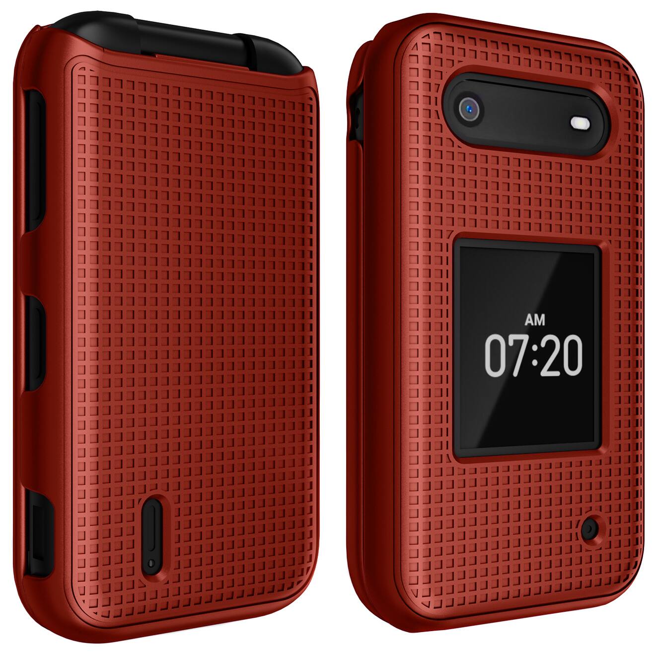 Alt View 7. Nakedcellphone - Hard Case for Nokia 2760 2780 Flip Phone - Red.