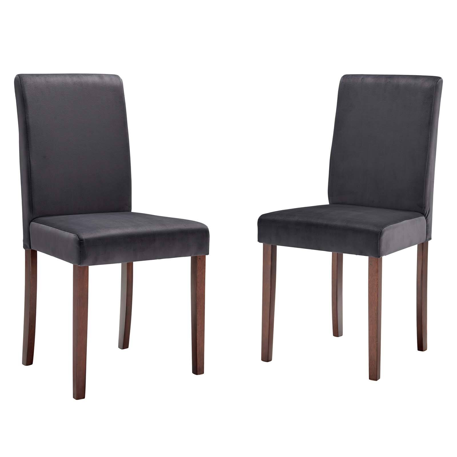 Angle. Modway - Prosper Upholstered Velvet Dining Side Chair Set of 2 by Modway - Gray.