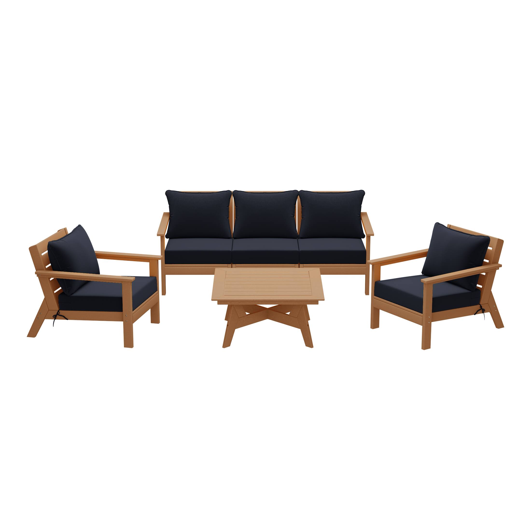Teak/Navy Blue