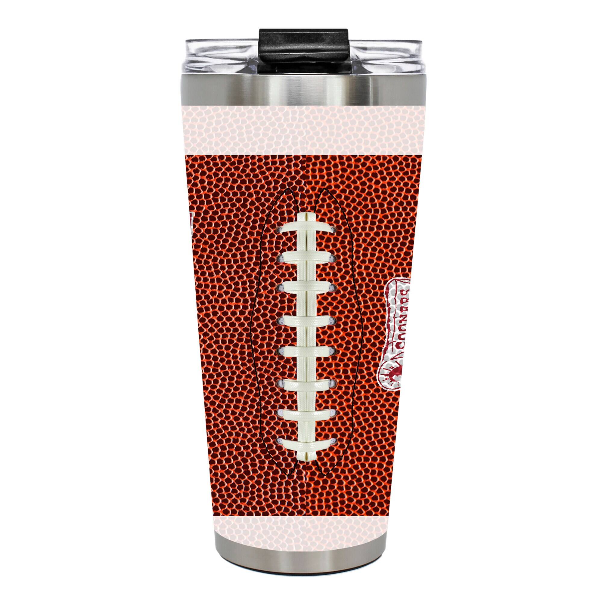 Alt View 2. Great American Products - Oklahoma Sooners 32oz. Big Slim Game Ball Travel Tumbler - Brown.
