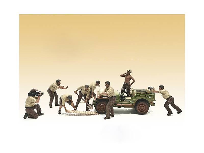 Alt View 1. American Diorama - "4X4 Mechanic" 8 piece Figure Set for 1/18 scale models by American Diorama.