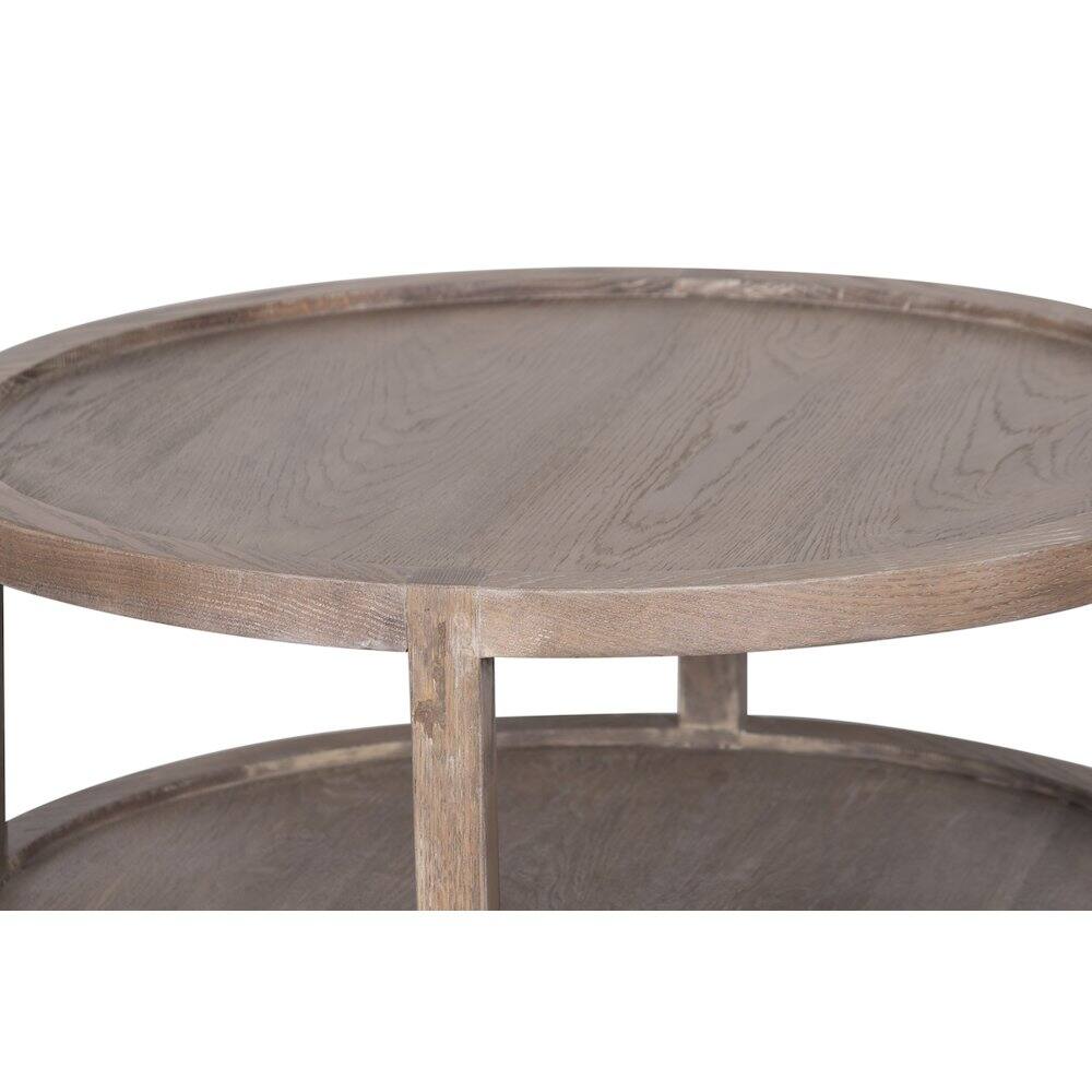 Back. Porter Designs - Lowell Solid White Oak Wood Coffee Table - Brown.