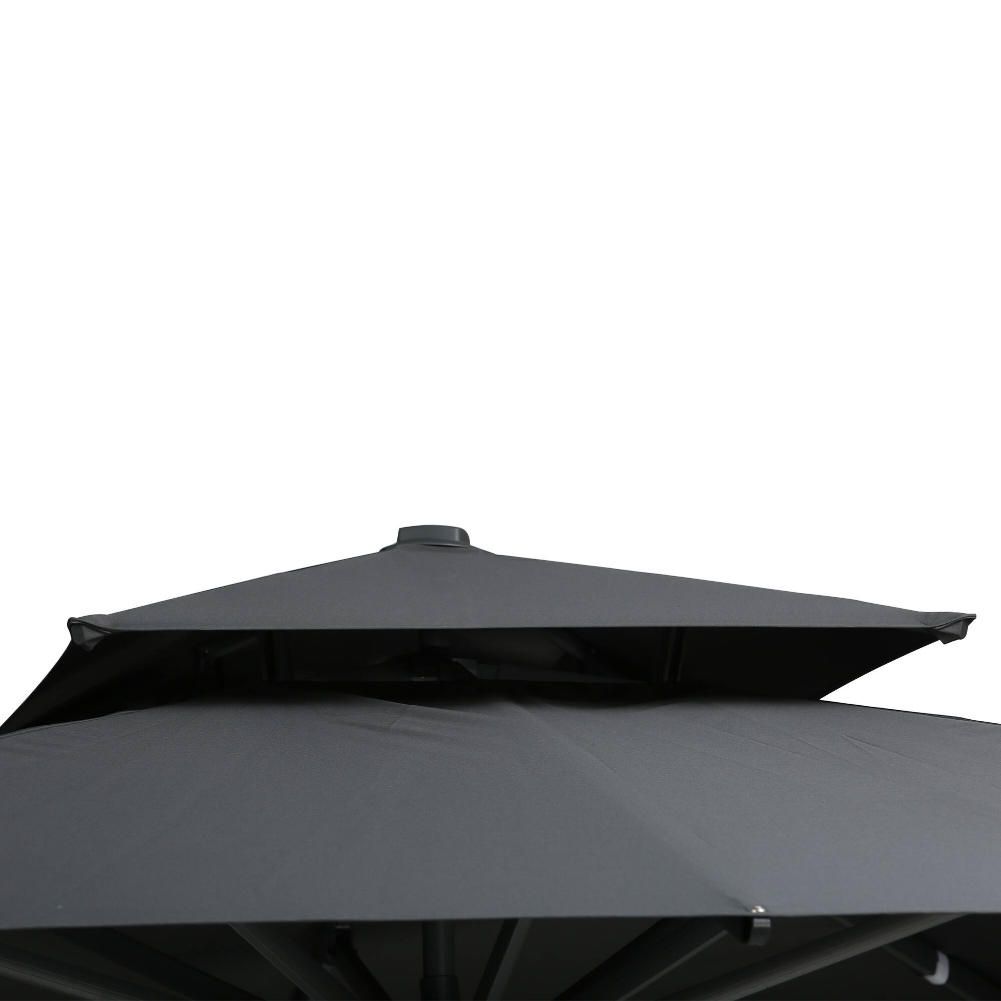 Alt View 8. Outsunny - 10ft Offset Patio Umbrella, Hanging Cantilever Umbrella, Square Shape, Aluminum Cross Base, Tilt, 360-Degree Rotation - Dark Gray.
