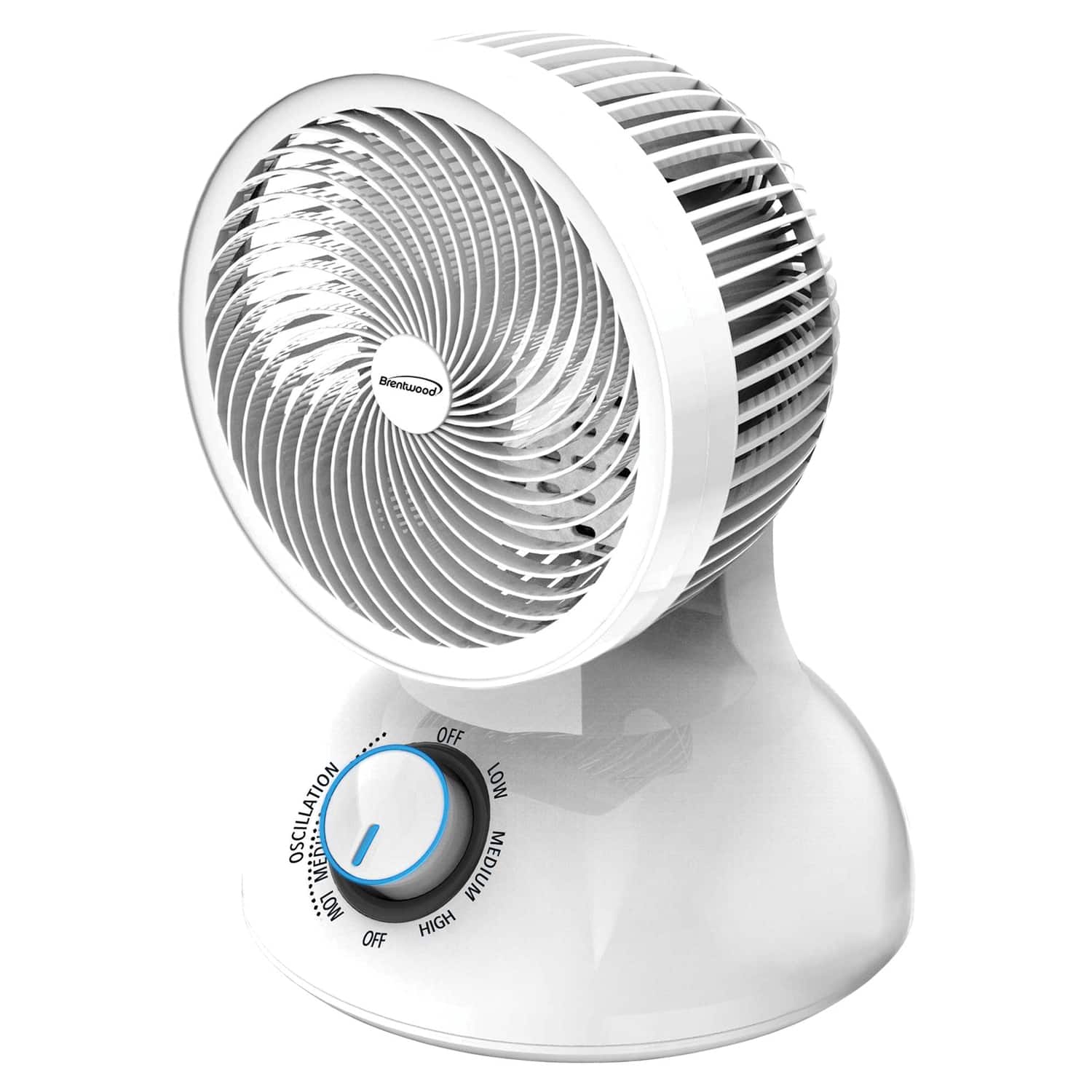 Brentwood - Kool Zone F-650mw 6-in. 3-speed Oscillating Air Circulator Desktop Fan, F-650mw - White
