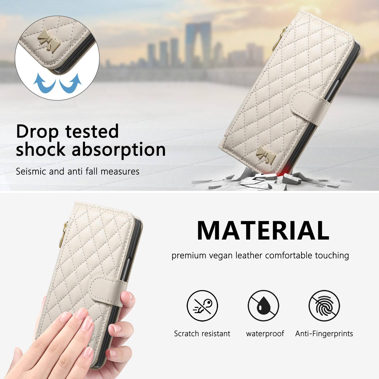 Drop tested shock absorption  
Seismic and anti fall measures  

MATERIAL  
premium vegan leather comfortable touching  
Scratch resistant waterproof Anti-Fingerprints