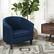 Left. Simpli Home - Austin 30 inch Wide Tub Chair - Distressed Dark Blue.