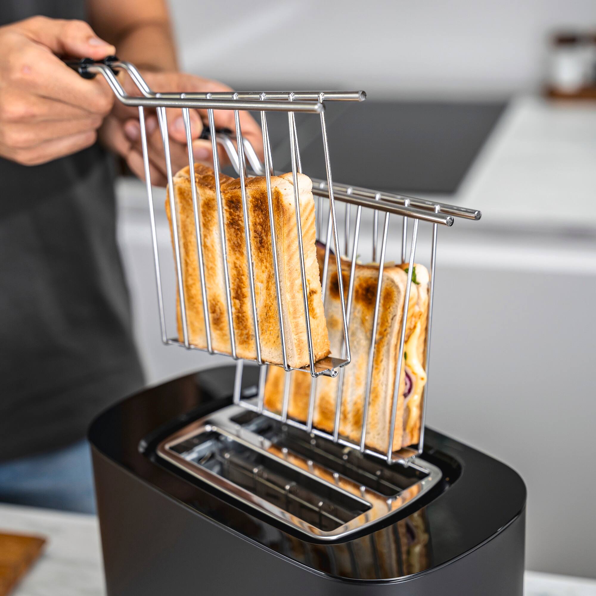 Alt View 4. ZWILLING - ZWILLING Enfinigy Toaster Sandwich Rack - Short - Black - Black.