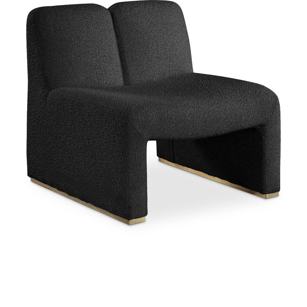 Front. Meridian Furniture - Alta Black Boucle Fabric Accent Chair - Black.