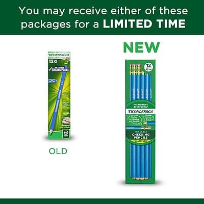 You may receive either of these packages for a LIMITED TIME

OLD
TICONDEROGA 120 FRAGILE CHECKING PENCILS

NEW
TICONDEROGA FRAGILE CHECKING PENCILS