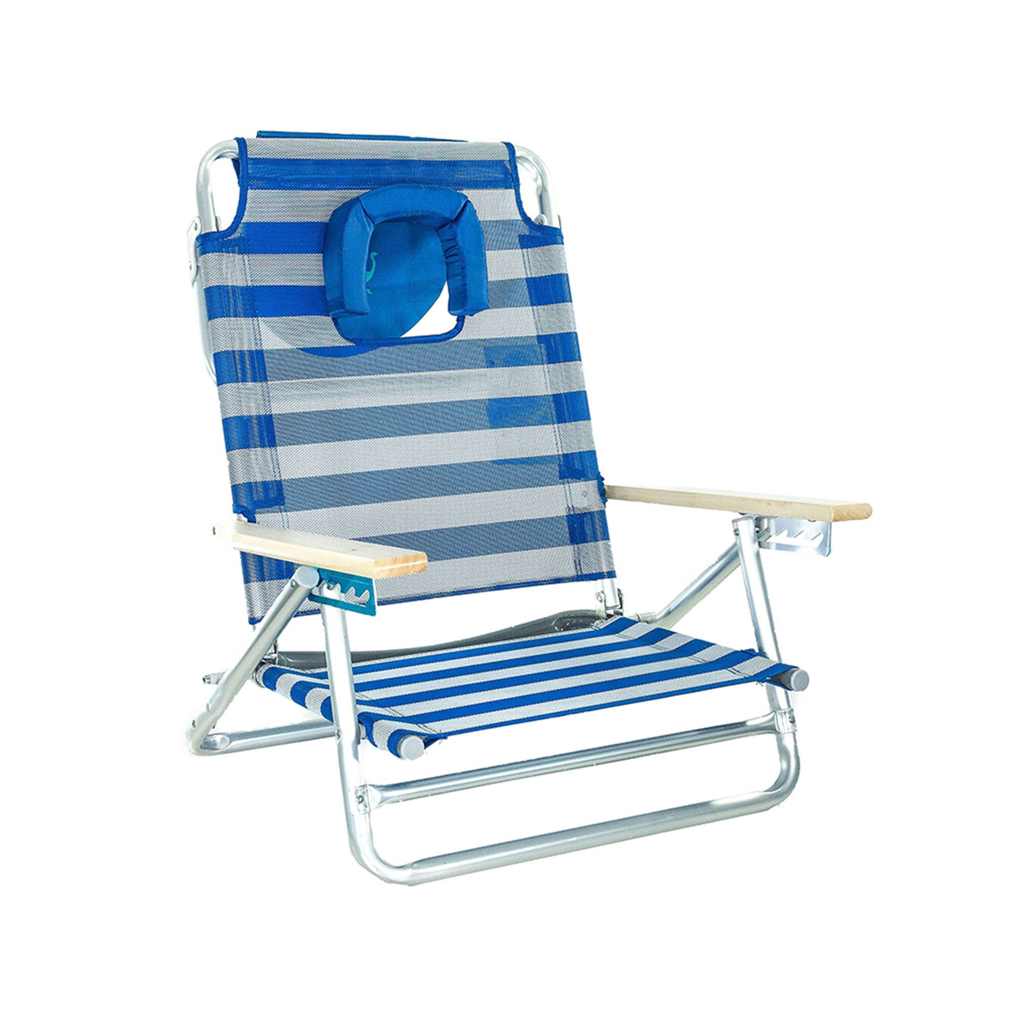 Alt View 10. Ostrich - Ostrich South Beach Chair Portable Outdoor Camping Pool Tanning Recliner, Stripe - Blue and White Striped.