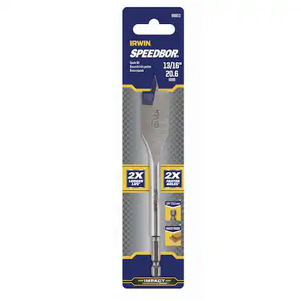 88813 IRWIN SPEEDBOR Spade Bit 13/16" (20.6 mm) 2X LONGER LIFE 2X FASTER HOLES L E3 - MULTI-WOOD add IMPACT