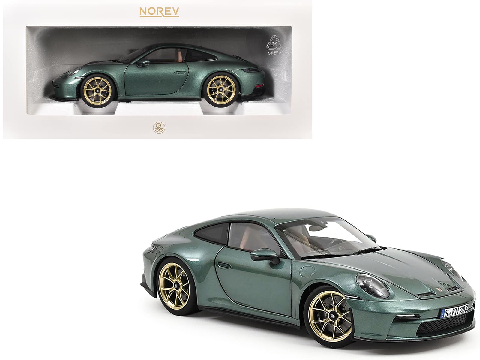 2021 Porsche 911 GT3 Malachite 1/18 Diecast Model Car by Norev - Green Metallic