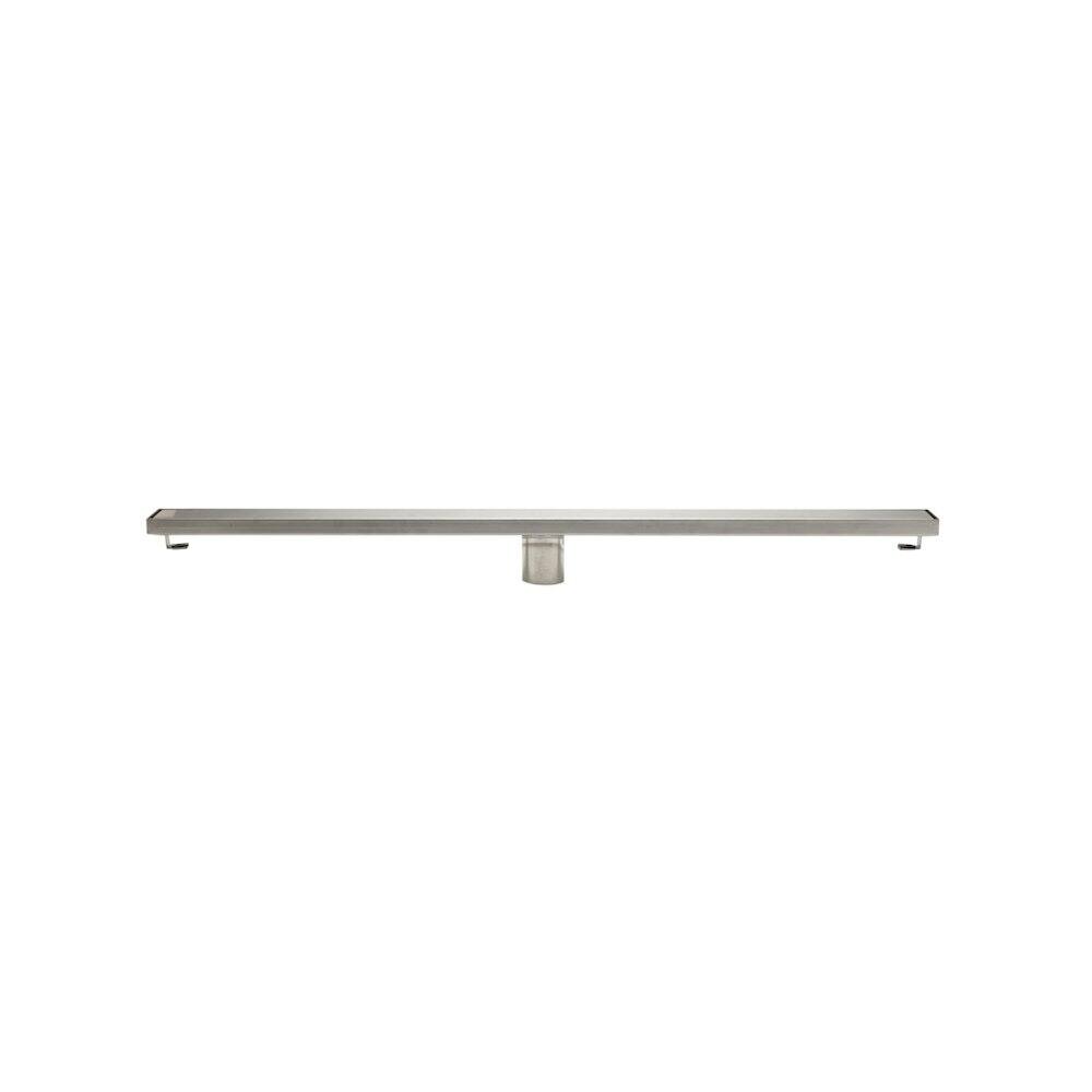 Back. Alfi - 36" Modern Brushed Stainless Steel Linear Shower Drain with Solid Cover - Stainless Steel.