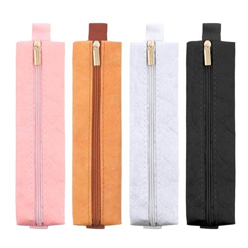 Front. ESBANY - 4 Pcs Elastic Pen Holder for Notebook 4 Colors Pencil Case with Adjustable Band Pen Sleeve Pouch Journal Pencil Holder.