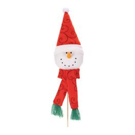 BreeBe - Plush Snowman Head Pick (Set of 6) - Red, White, Green