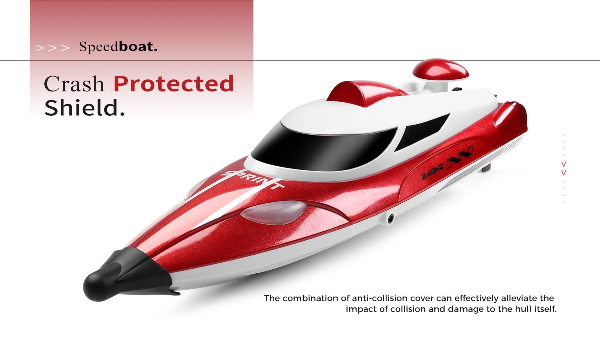 Speedboat.

Crash Protected Shield.

The combination of anti-collision cover can effectively alleviate the impact of collision and damage to the hull itself.