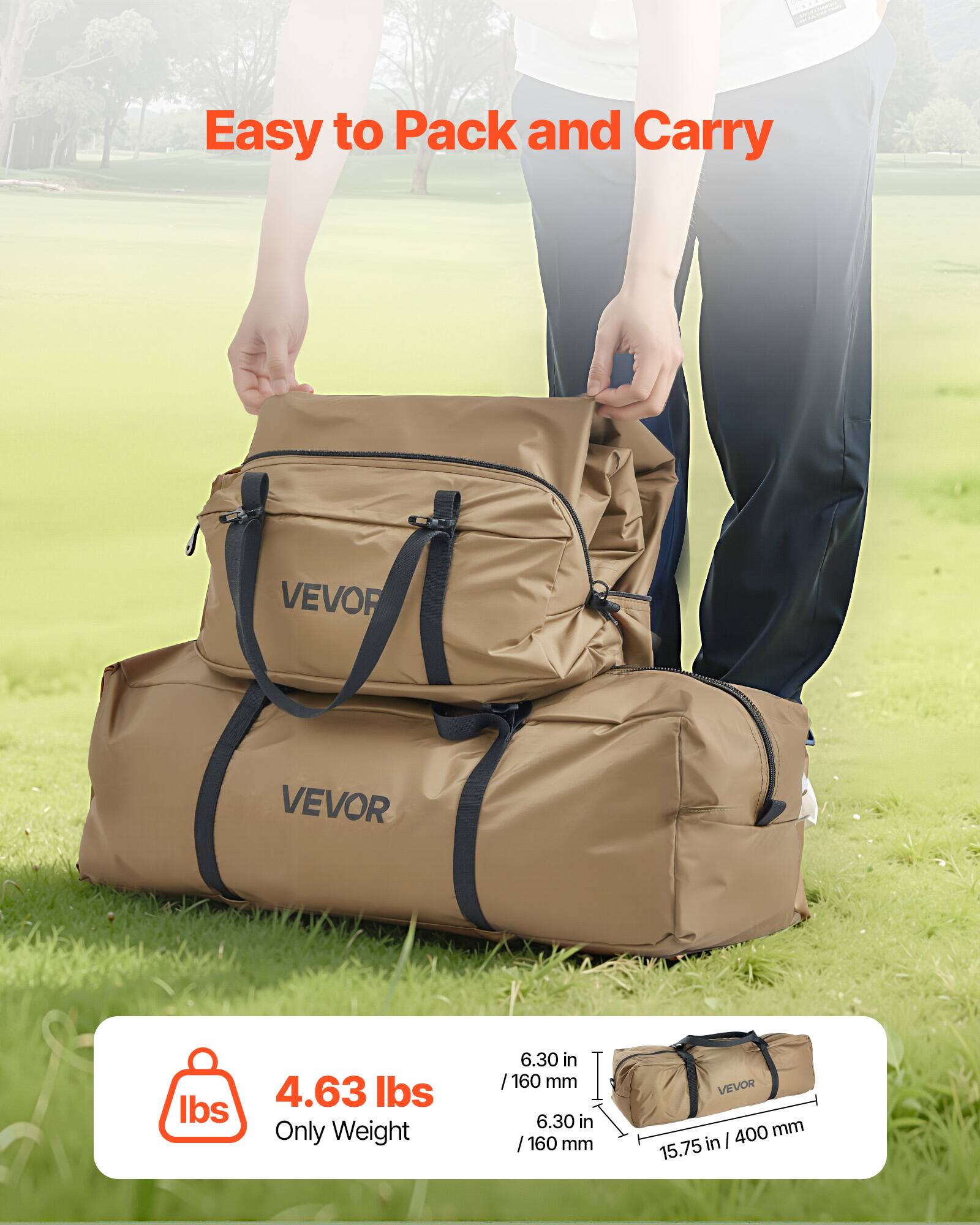 Easy to Pack and Carry

4.63 lbs Only Weight

6.30 in / 160 mm  
6.30 in / 160 mm  
15.75 in / 400 mm