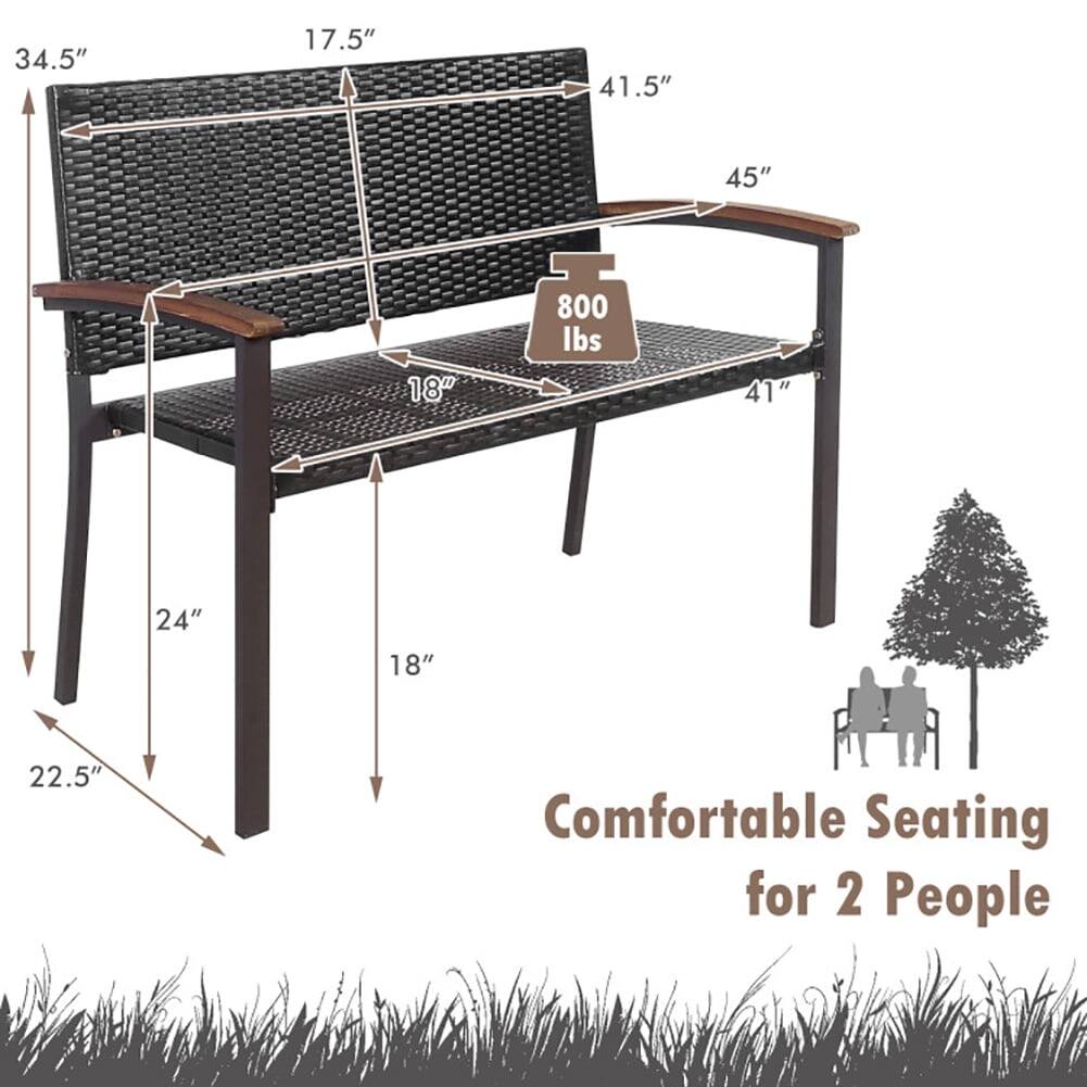 34.5" 17.5" 41.5" 45" 18" 800 lbs 41" 24" 18" 22.5" Comfortable Seating for 2 People
