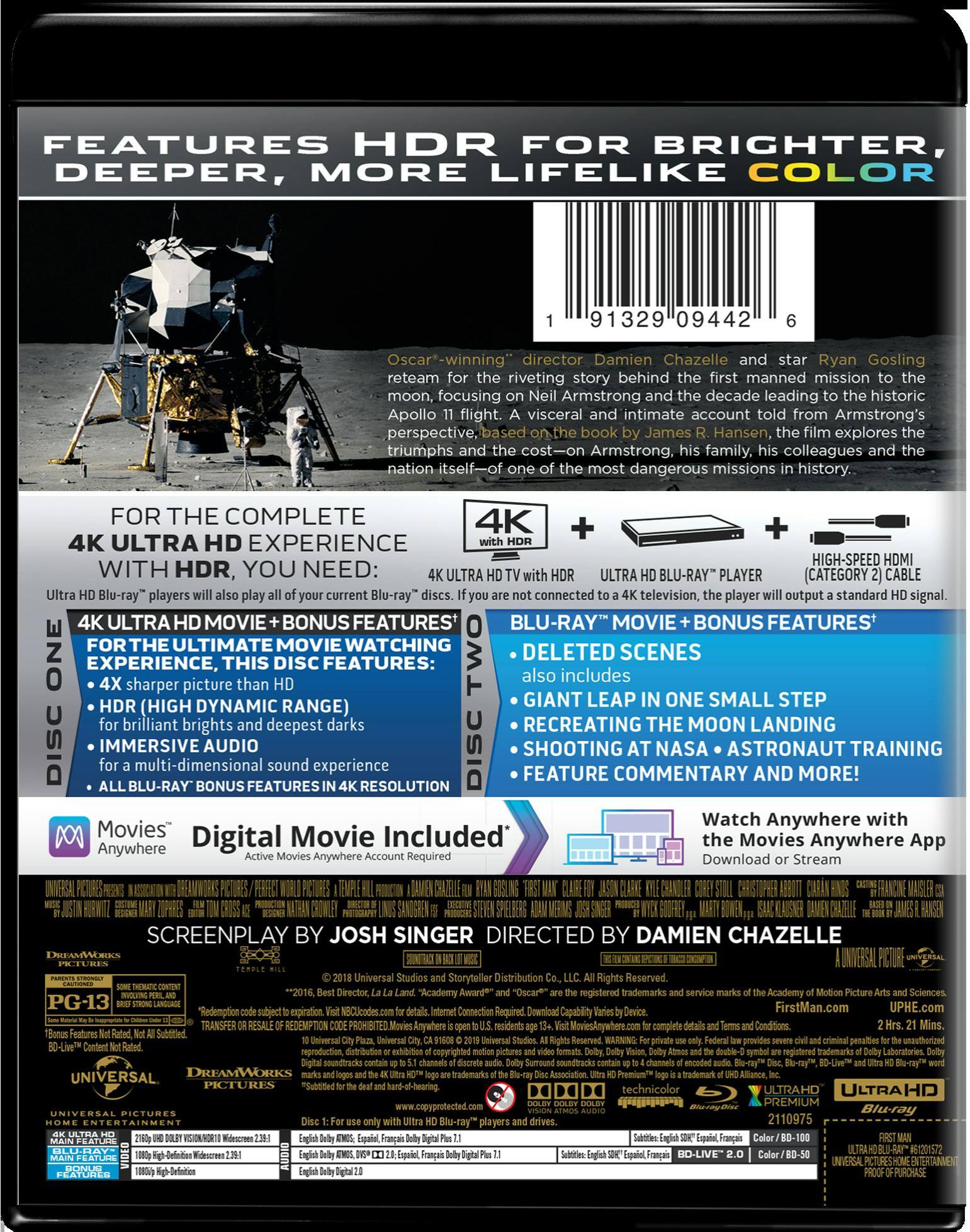 Angle. First Man (4K Ultra HD) [UHD].