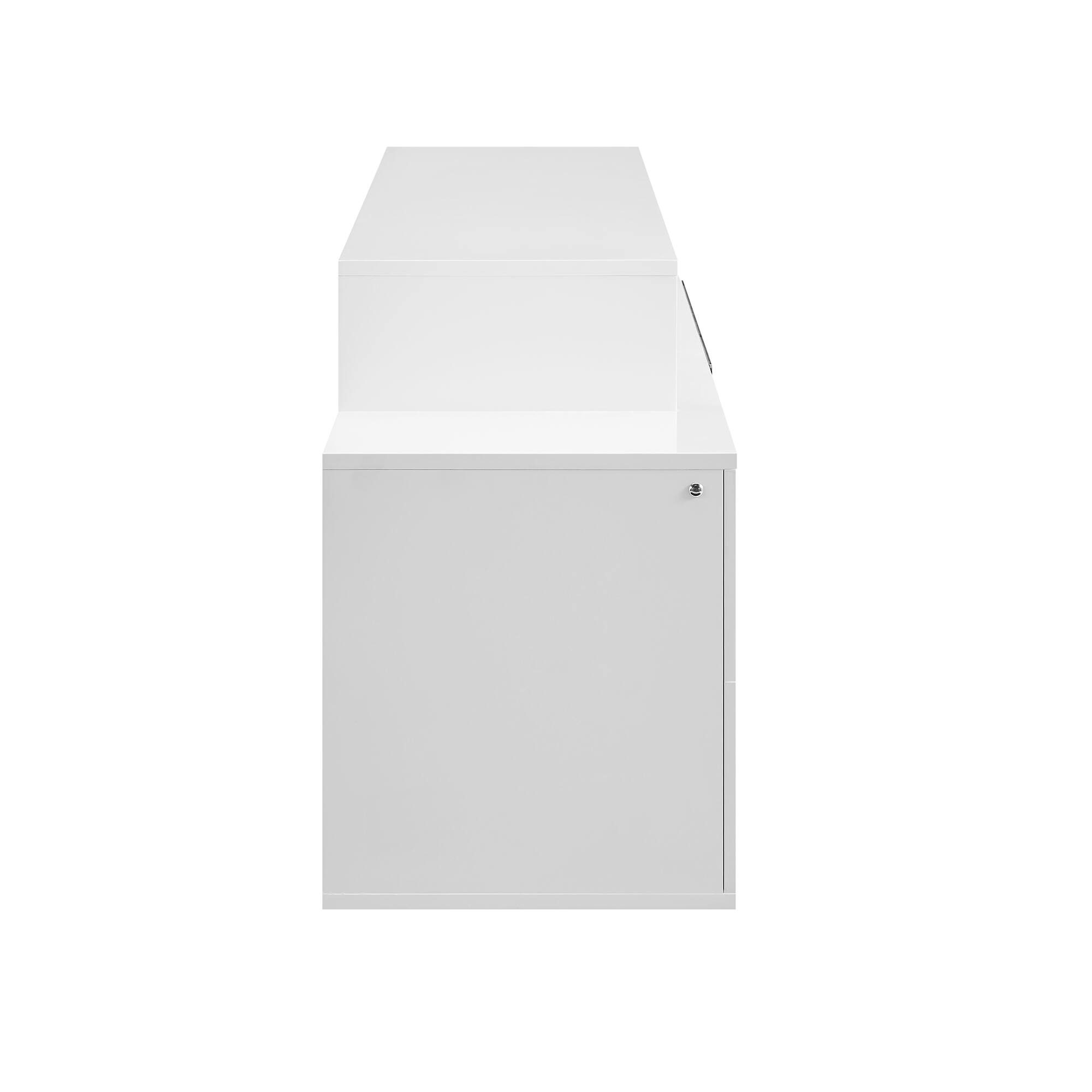 Alt View 6. Boyel Living - 87-in White Electric Fireplace Entertainment Unit with Bluetooth Speaker LED Lighting and Crystal Rock Display - White.