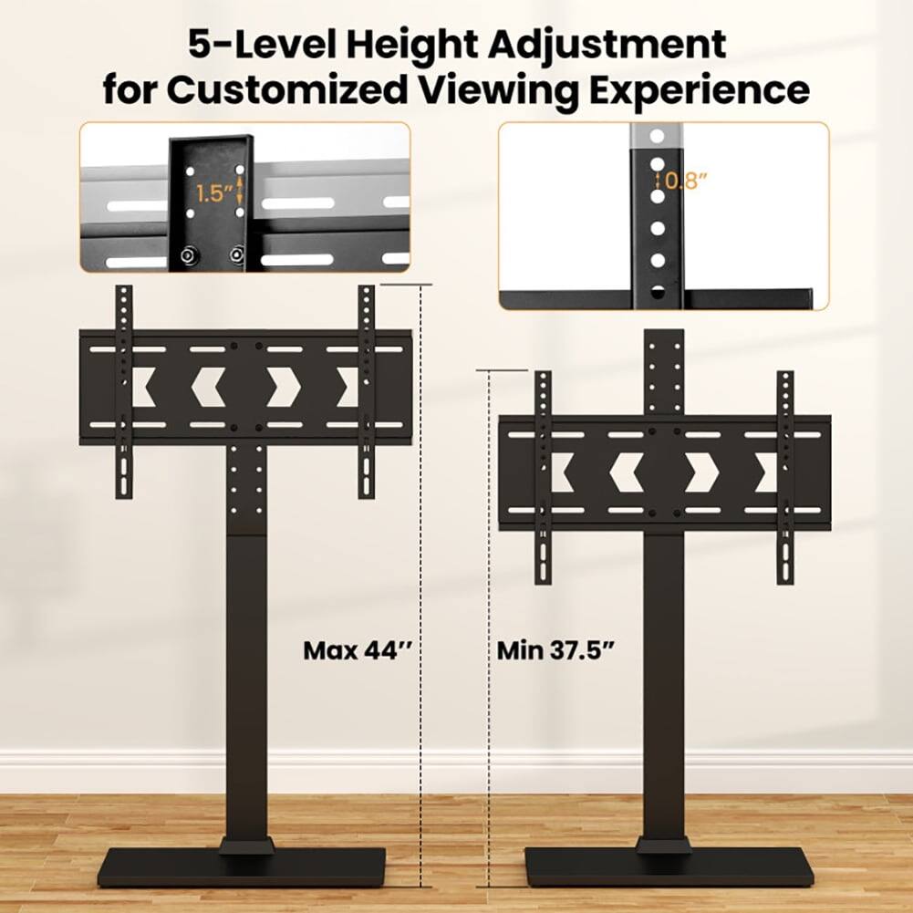 5-Level Height Adjustment for Customized Viewing Experience

1.5" : 0.8" Max 44" Min 37.5"